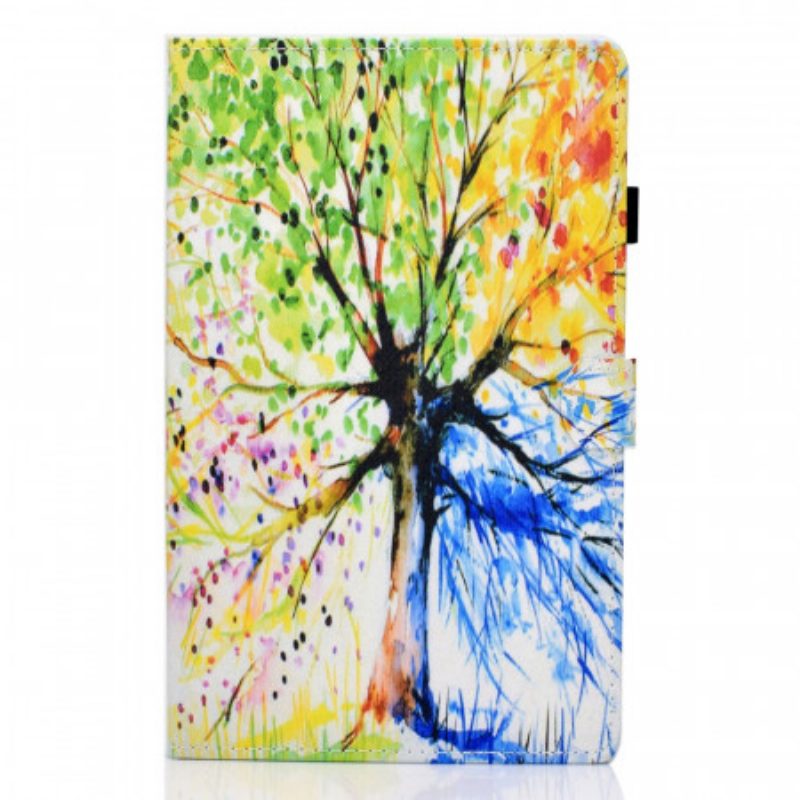 Custodia in pelle Samsung Galaxy Tab A8 (2021) Albero Dell'acquerello