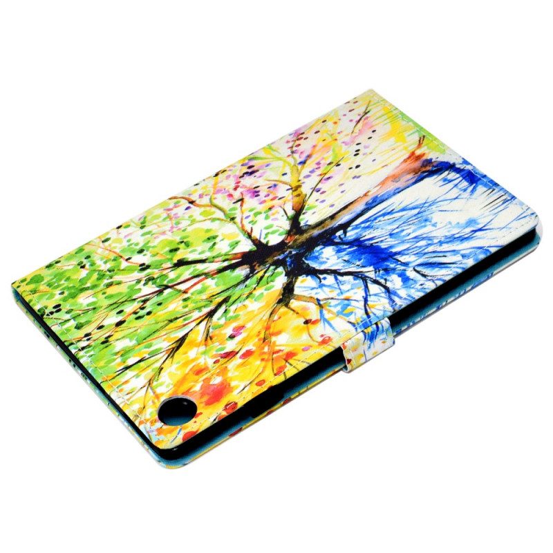 Custodia in pelle Samsung Galaxy Tab A8 (2021) Albero Dell'acquerello