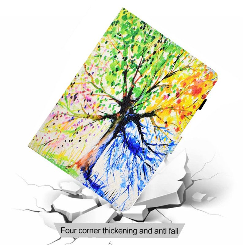 Custodia in pelle Samsung Galaxy Tab A8 (2021) Albero Dell'acquerello