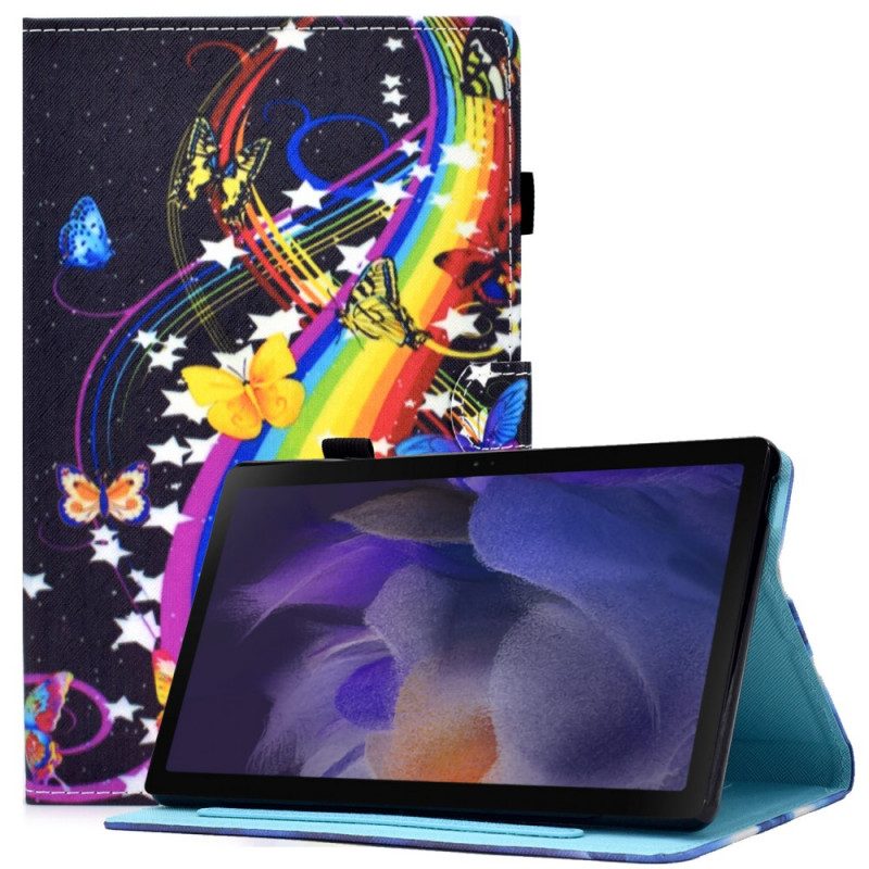 Custodia in pelle Samsung Galaxy Tab A8 (2021) Farfalle Arcobaleno