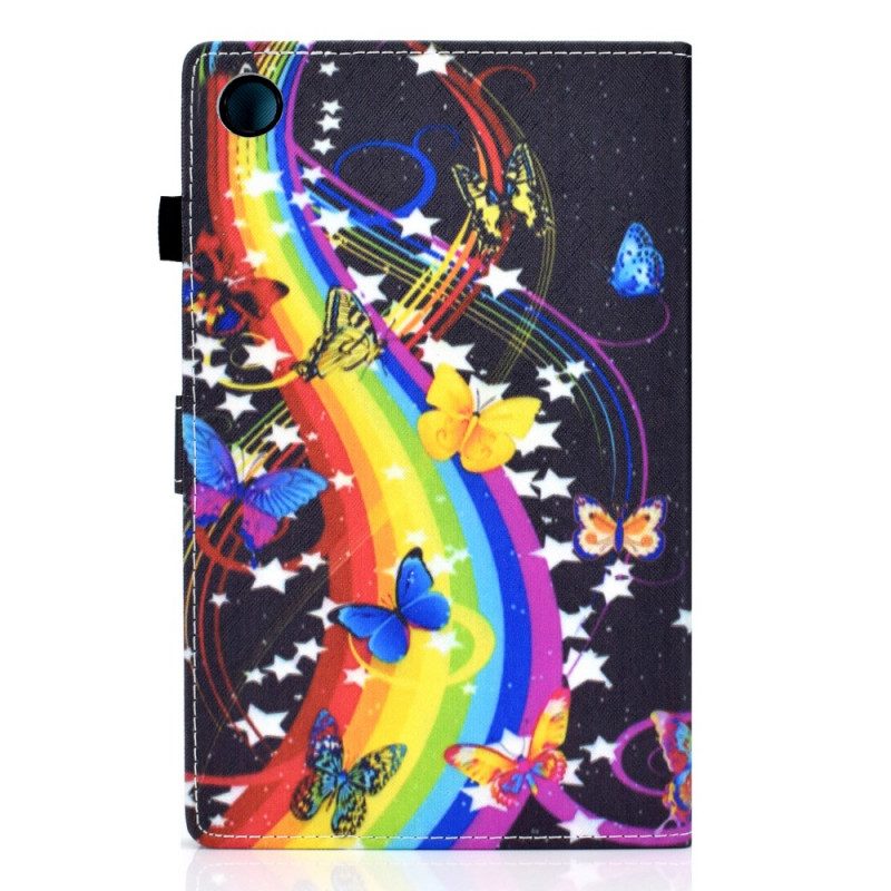 Custodia in pelle Samsung Galaxy Tab A8 (2021) Farfalle Arcobaleno