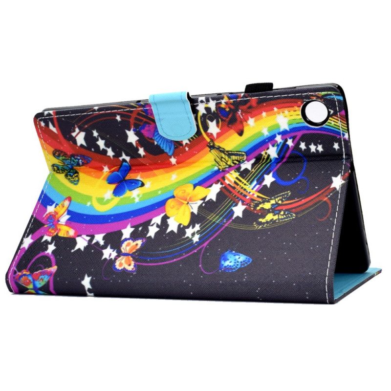 Custodia in pelle Samsung Galaxy Tab A8 (2021) Farfalle Arcobaleno