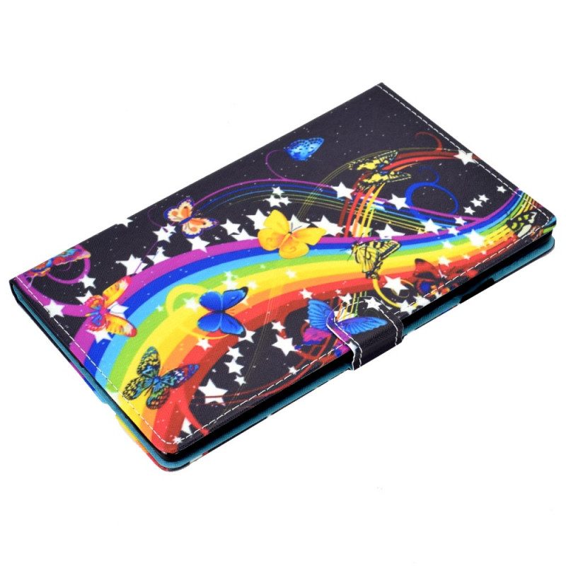 Custodia in pelle Samsung Galaxy Tab A8 (2021) Farfalle Arcobaleno