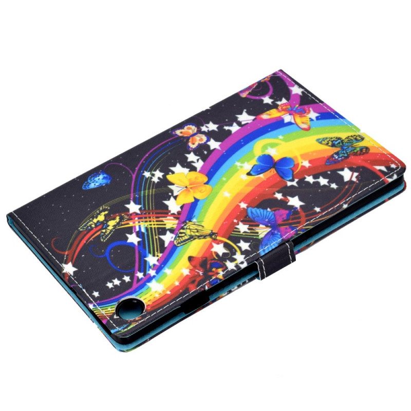 Custodia in pelle Samsung Galaxy Tab A8 (2021) Farfalle Arcobaleno