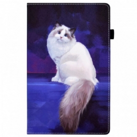 Custodia in pelle Samsung Galaxy Tab A8 (2021) Gatto Bianco