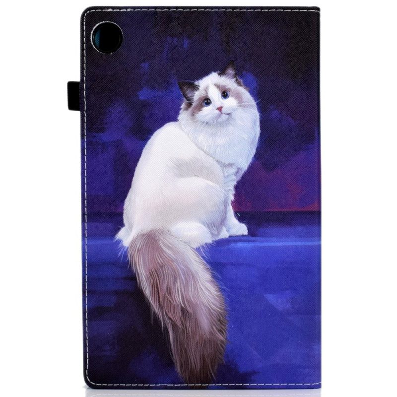 Custodia in pelle Samsung Galaxy Tab A8 (2021) Gatto Bianco