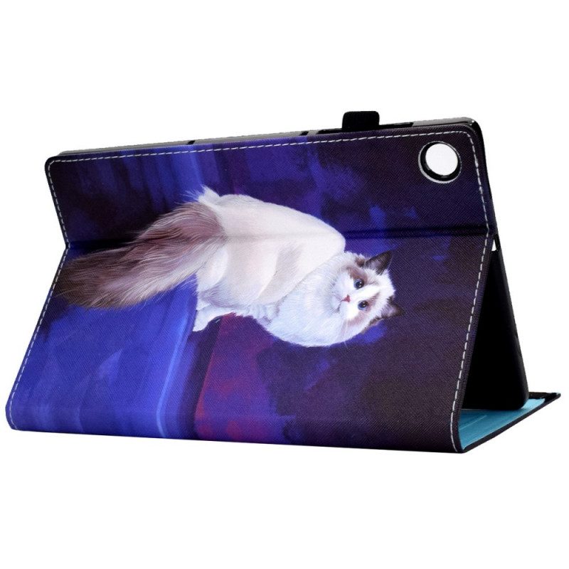 Custodia in pelle Samsung Galaxy Tab A8 (2021) Gatto Bianco