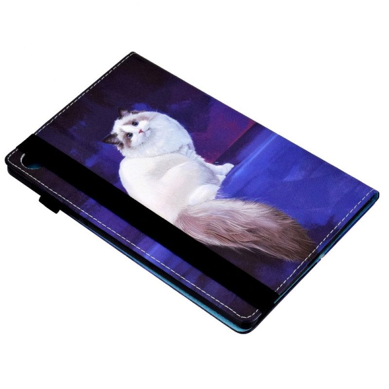 Custodia in pelle Samsung Galaxy Tab A8 (2021) Gatto Bianco