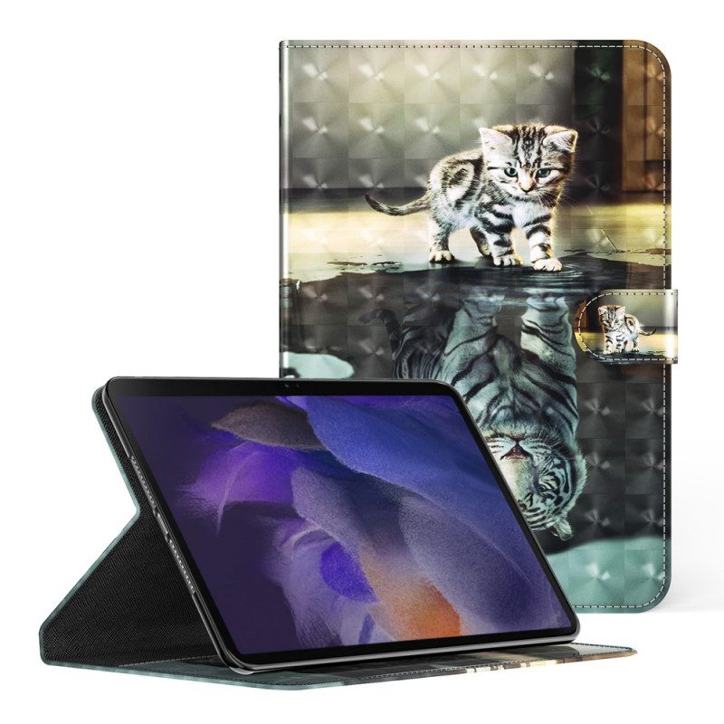 Custodia in pelle Samsung Galaxy Tab A8 (2021) Il Sogno Del Gatto Del Punto Luminoso