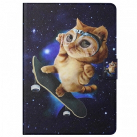 Custodia in pelle Samsung Galaxy Tab A8 (2021) Lo Skateboard Del Gatto