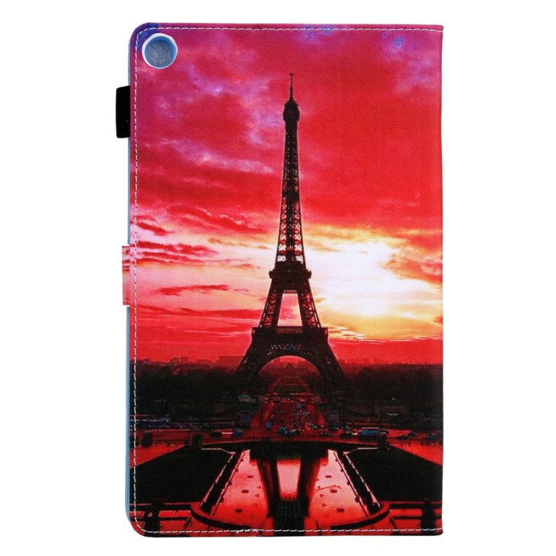 Custodia in pelle Samsung Galaxy Tab A8 (2021) Torre Eiffel Al Tramonto