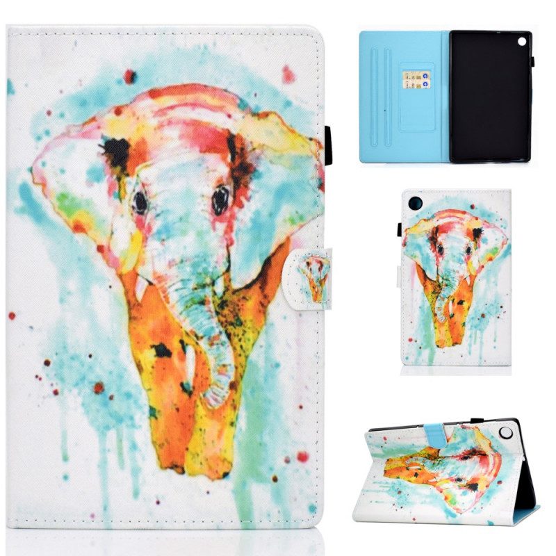 Folio Cover Samsung Galaxy Tab A8 (2021) Elefante Dell'acquerello