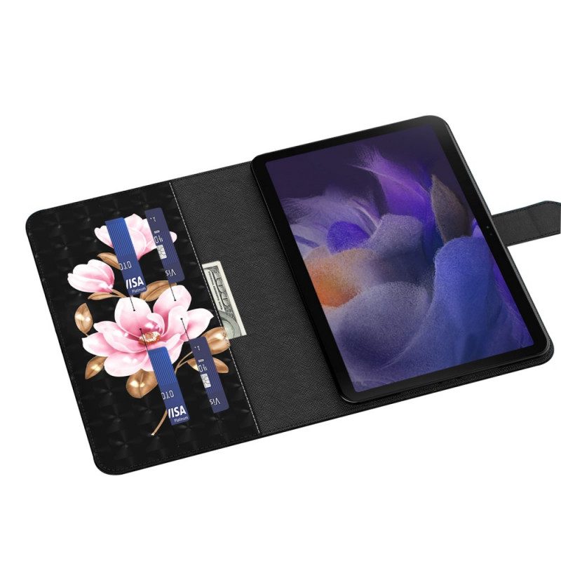 Folio Cover Samsung Galaxy Tab A8 (2021) Fiori D'albero In Ecopelle