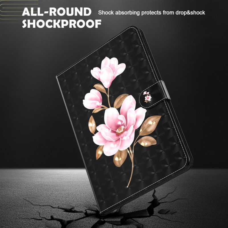 Folio Cover Samsung Galaxy Tab A8 (2021) Fiori D'albero In Ecopelle