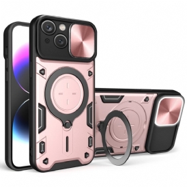 Cover iPhone 15 Plus Anello Di Supporto E Otturatore Per Fotocamera