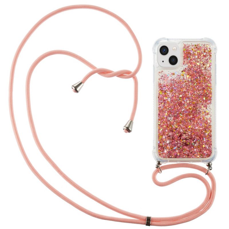 Cover iPhone 15 Plus Cordoncino Con Paillettes