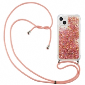 Cover iPhone 15 Plus Cordoncino Con Paillettes