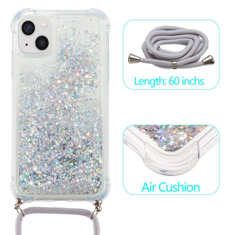 Cover iPhone 15 Plus Cordoncino Con Paillettes