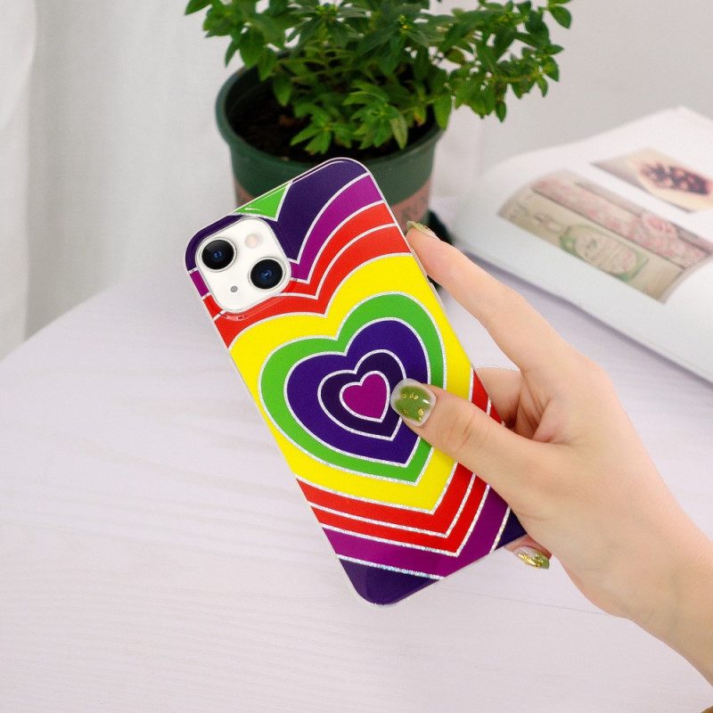 Cover iPhone 15 Plus Cuore Psichedelico