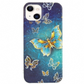 Cover iPhone 15 Plus Farfalle Dorate