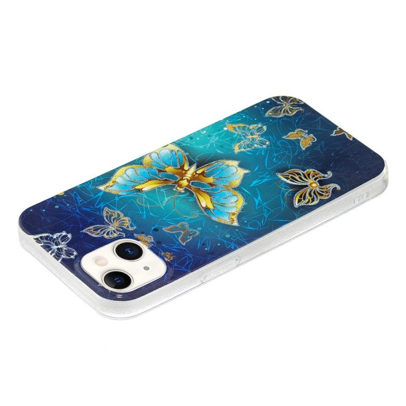 Cover iPhone 15 Plus Farfalle Dorate