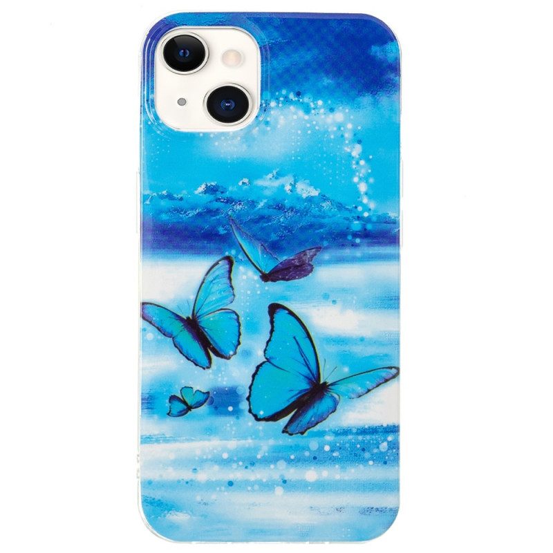 Cover iPhone 15 Plus Farfalle Fluorescenti