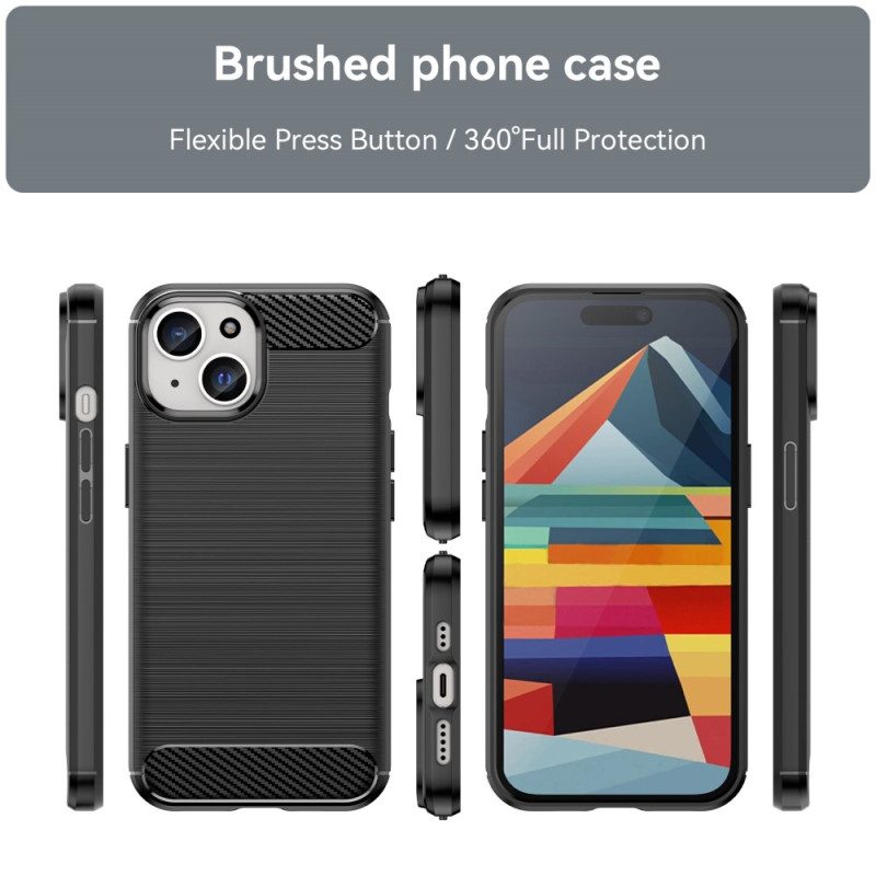 Cover iPhone 15 Plus Fibra Di Carbonio Spazzolata