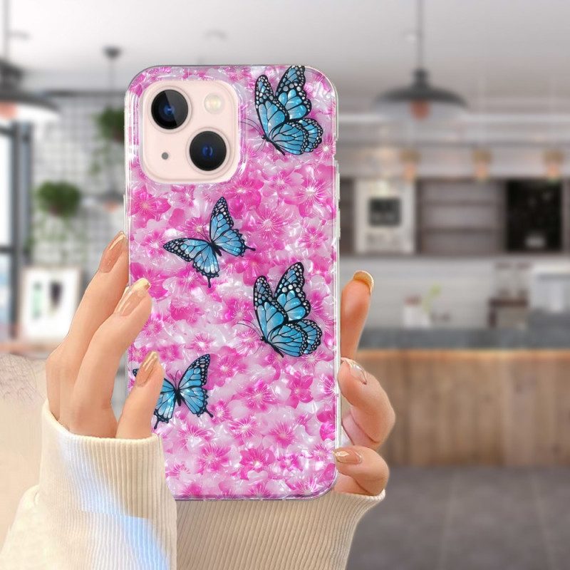 Cover iPhone 15 Plus Fiori E Farfalle