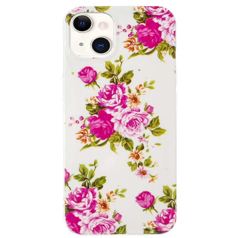 Cover iPhone 15 Plus Fiori Fluorescenti