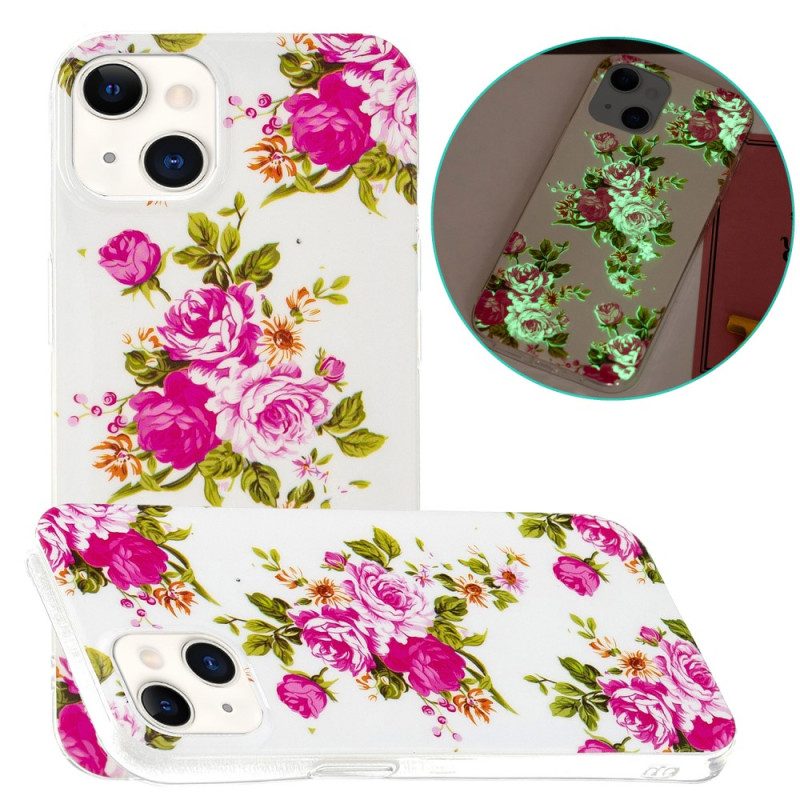 Cover iPhone 15 Plus Fiori Fluorescenti