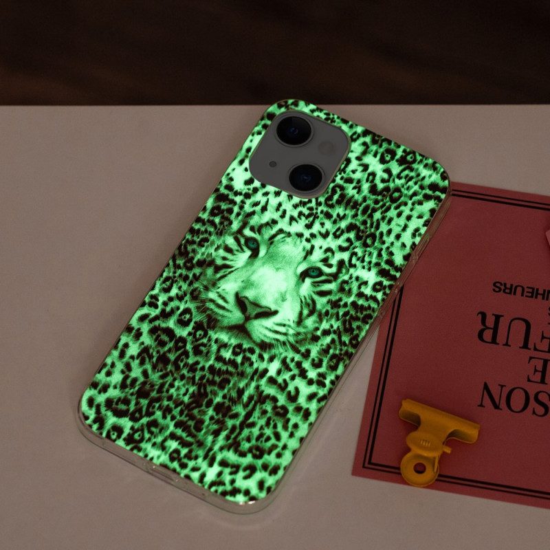 Cover iPhone 15 Plus Leopardo Fluorescente