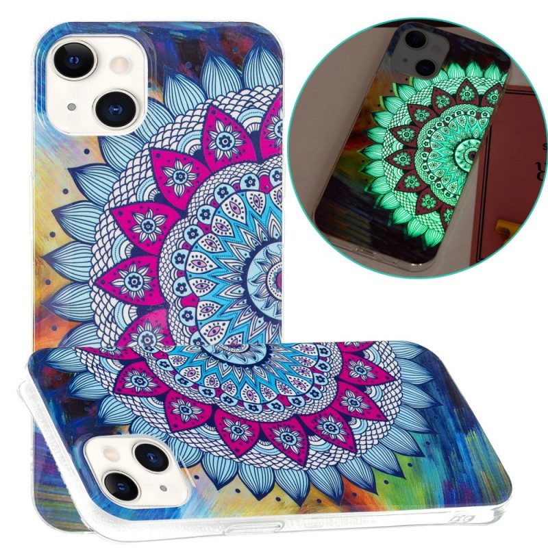 Cover iPhone 15 Plus Mandala Fluorescente