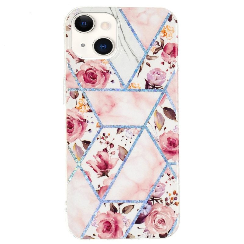 Cover iPhone 15 Plus Marmo Floreale