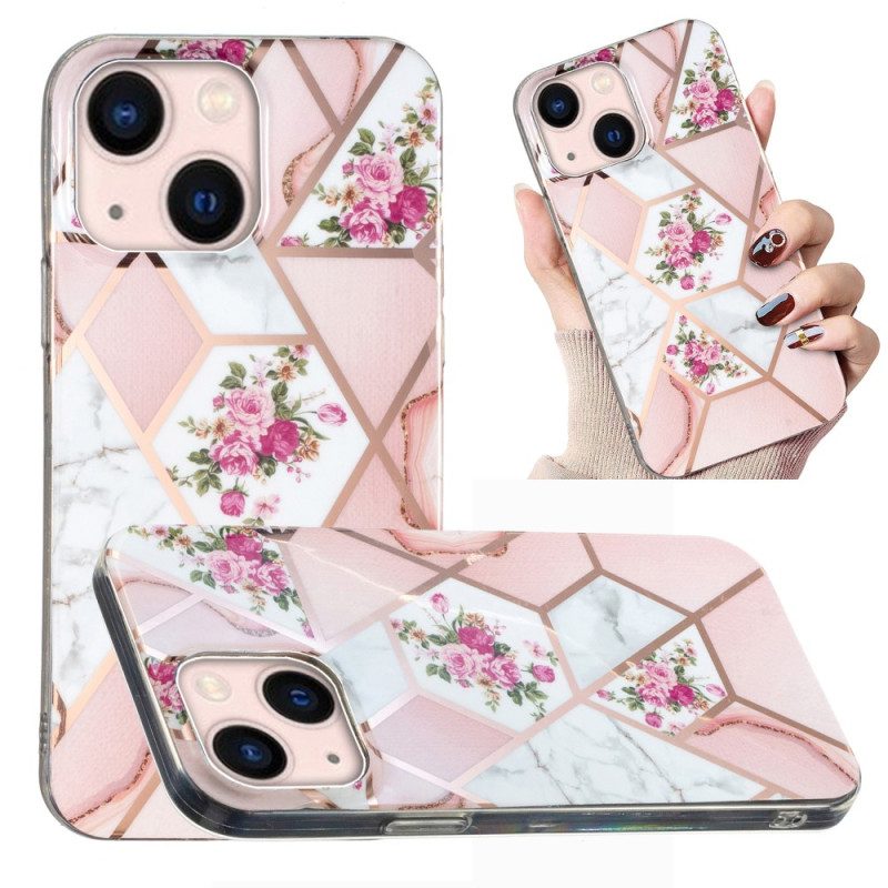 Cover iPhone 15 Plus Marmo Floreale