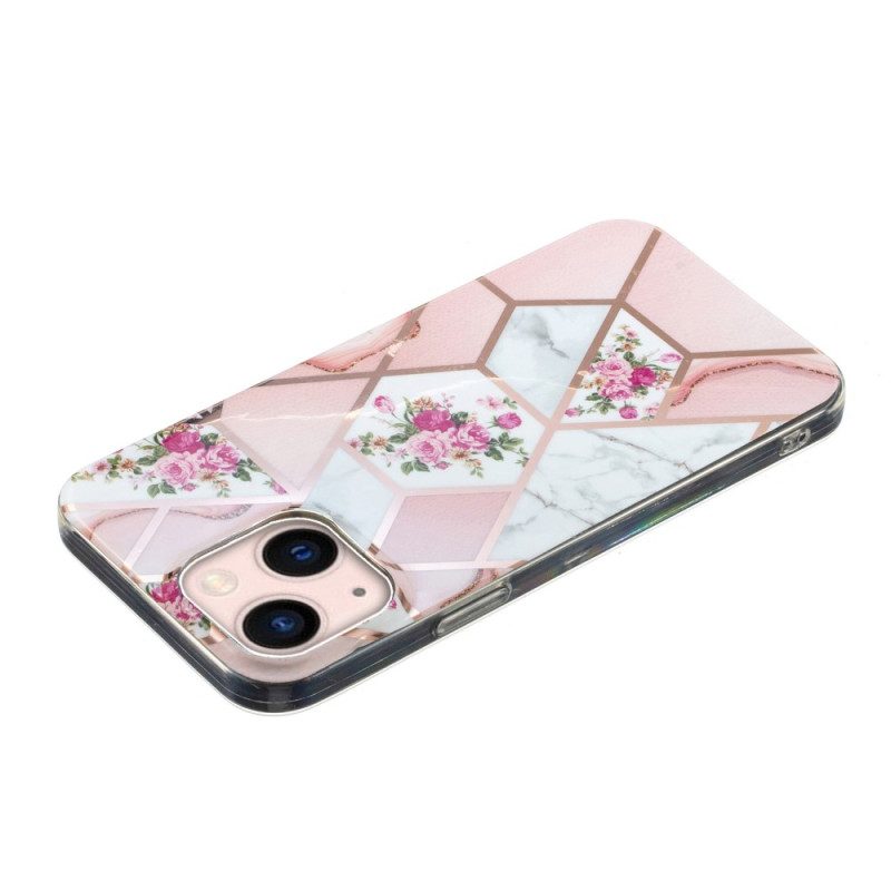 Cover iPhone 15 Plus Marmo Floreale