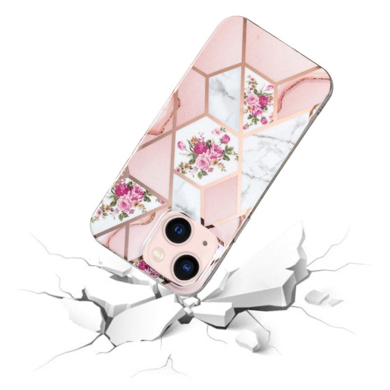 Cover iPhone 15 Plus Marmo Floreale