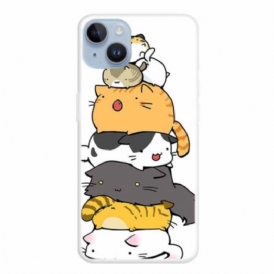 Cover iPhone 15 Plus Mucchio Di Gatti