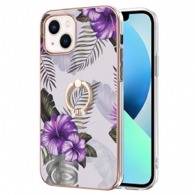 Cover iPhone 15 Plus Porta-anello Con Fiori