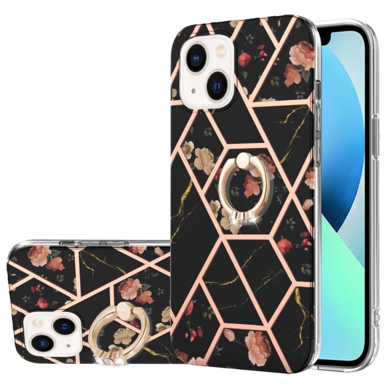 Cover iPhone 15 Plus Porta-anello Con Fiori