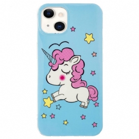 Cover iPhone 15 Plus Unicorno Fluorescente