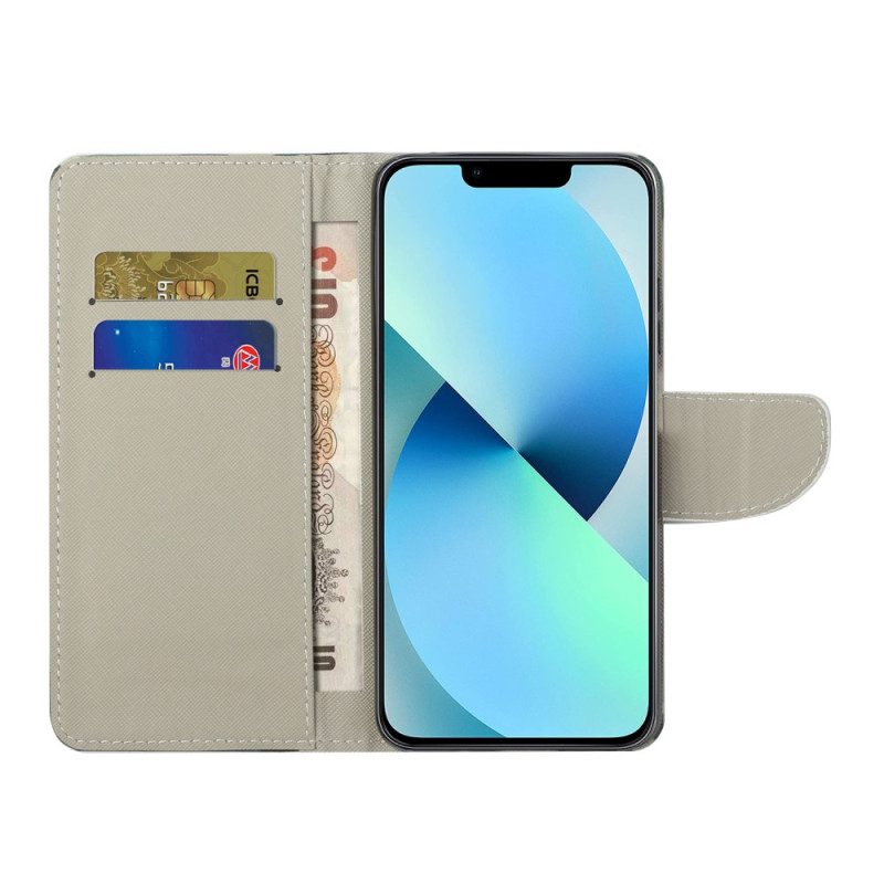 Custodia A Portafoglio iPhone 15 Plus Farfalle