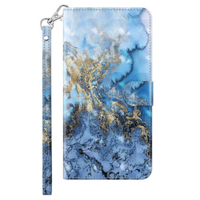 Custodia in pelle iPhone 15 Plus Design 3d Con Cinturino