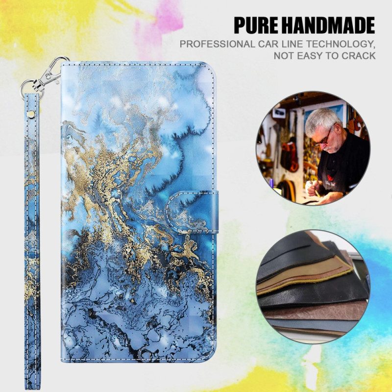 Custodia in pelle iPhone 15 Plus Design 3d Con Cinturino