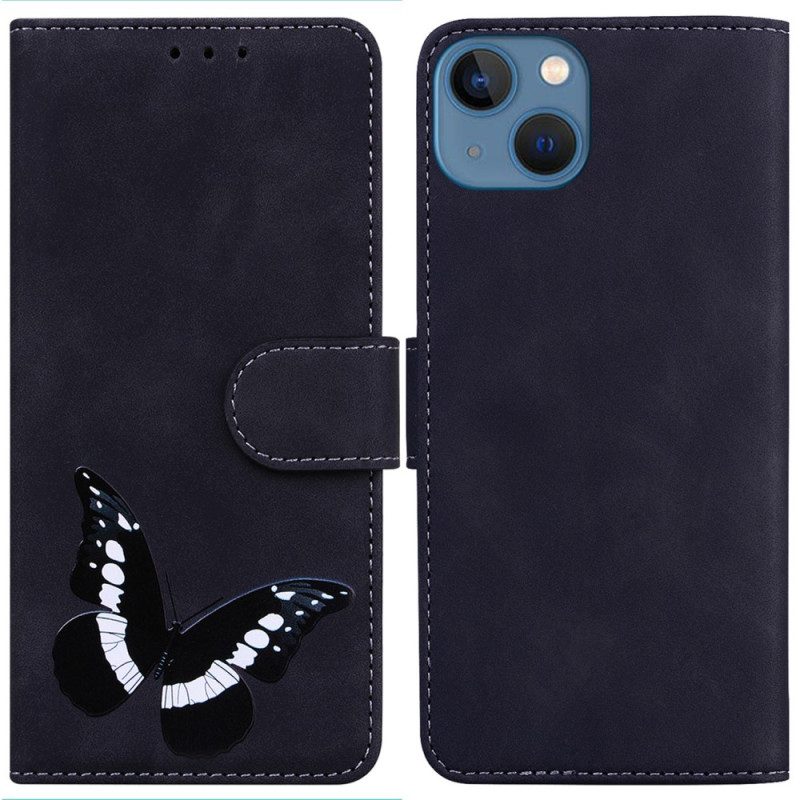 Custodia in pelle iPhone 15 Plus Farfalla In Similpelle