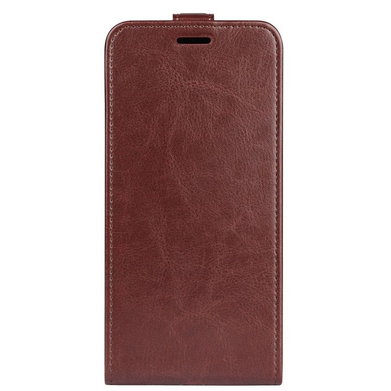 Custodia in pelle iPhone 15 Plus Folio Cover Patta Verticale