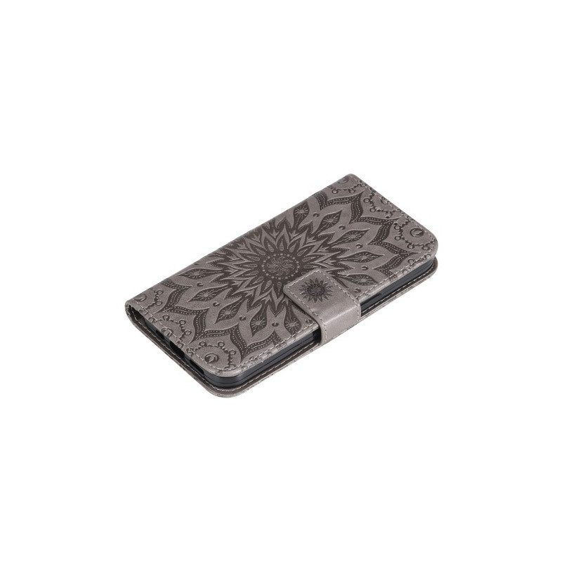 Custodia in pelle iPhone 15 Plus Mandala Sole