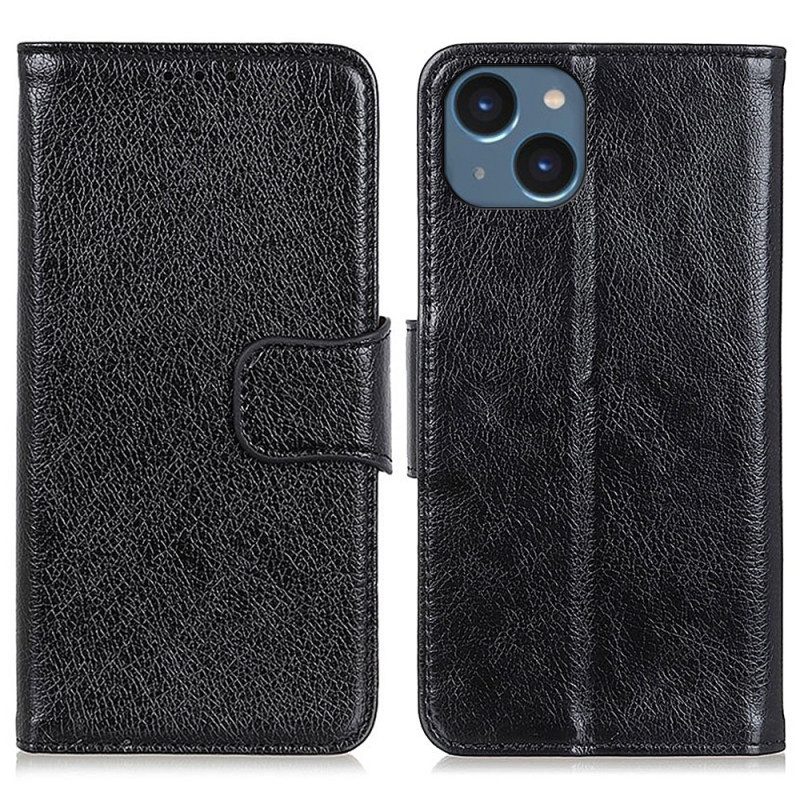 Custodia in pelle iPhone 15 Plus Pelle Nappa Crosta