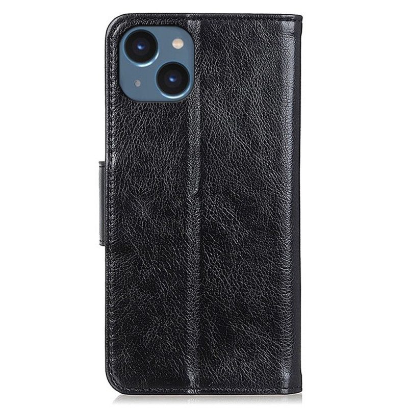 Custodia in pelle iPhone 15 Plus Pelle Nappa Crosta