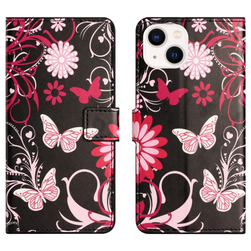 Folio Cover iPhone 15 Plus Bellissime Farfalle