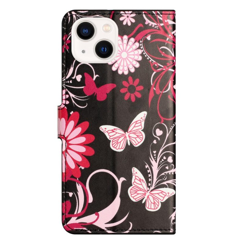 Folio Cover iPhone 15 Plus Bellissime Farfalle